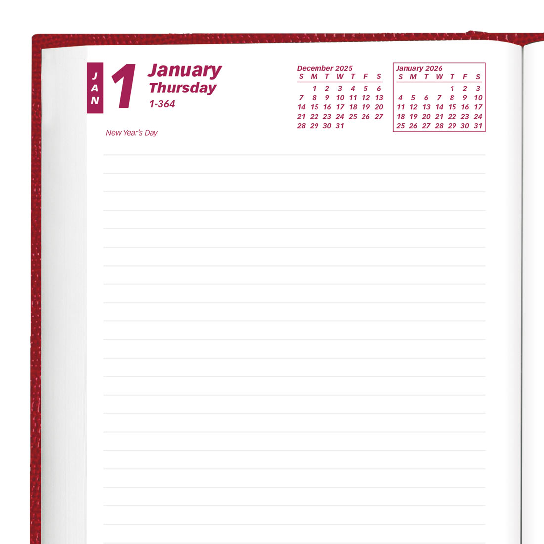 Brownline Daily Planner, Untimed, 2026, Red CB387.RED-26 #color_red