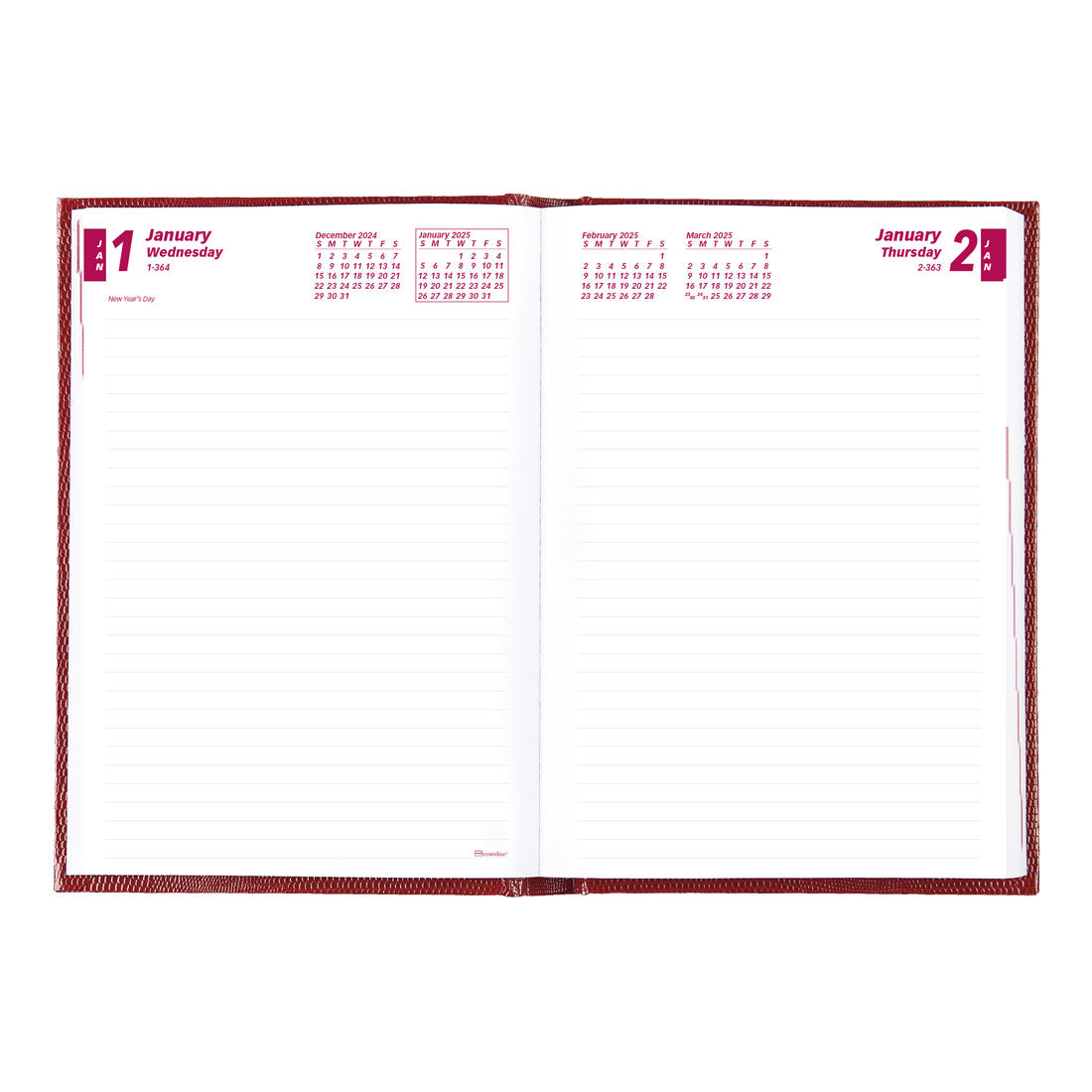 Daily Planner 2025, Red (CB389.RED-25)