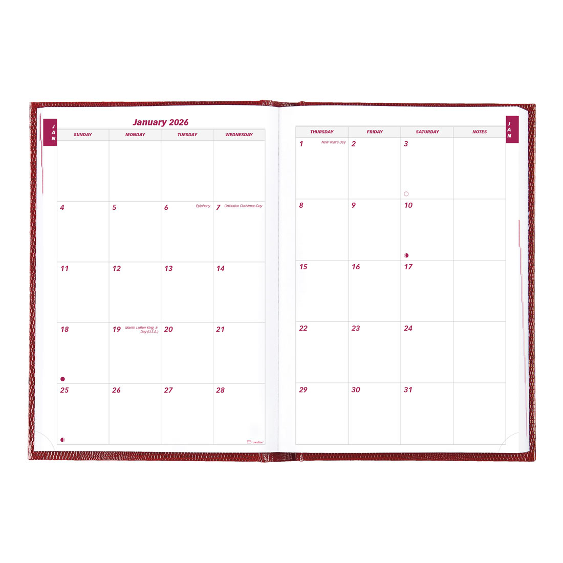 Brownline Daily Planner, Untimed, Red, 2026 CB389.RED-26