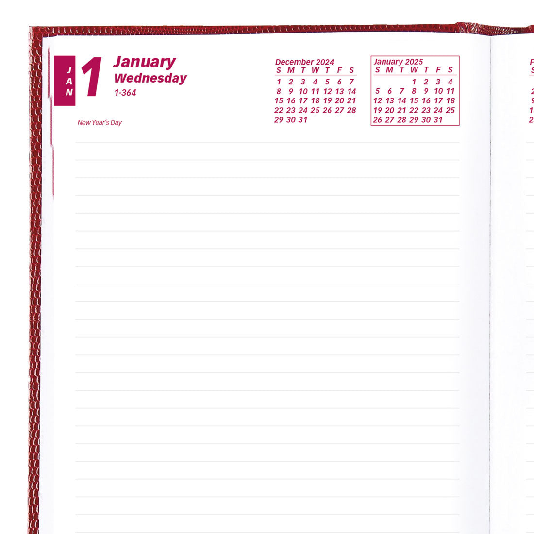 Daily Planner 2025, Red (CB389.RED-25)