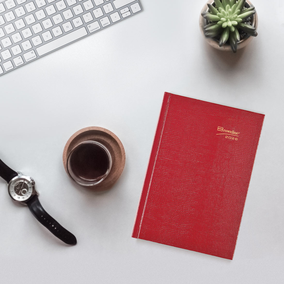 Brownline Daily Planner, Untimed, Red, 2026 CB389.RED-26