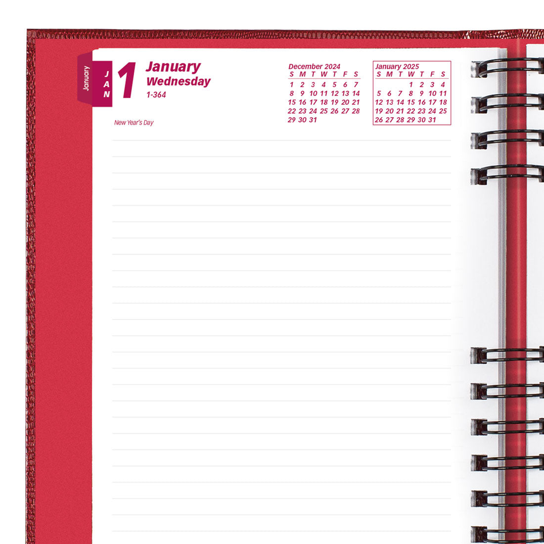 CoilPro™ Daily Planner 2025, Red (CB389C.RED-25)