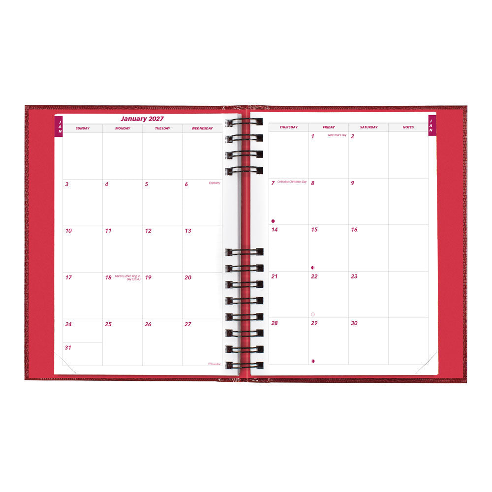 CoilPro™ Daily/Monthly Untimed, 2027, Bright Red CB389C.RED-27 Brownline