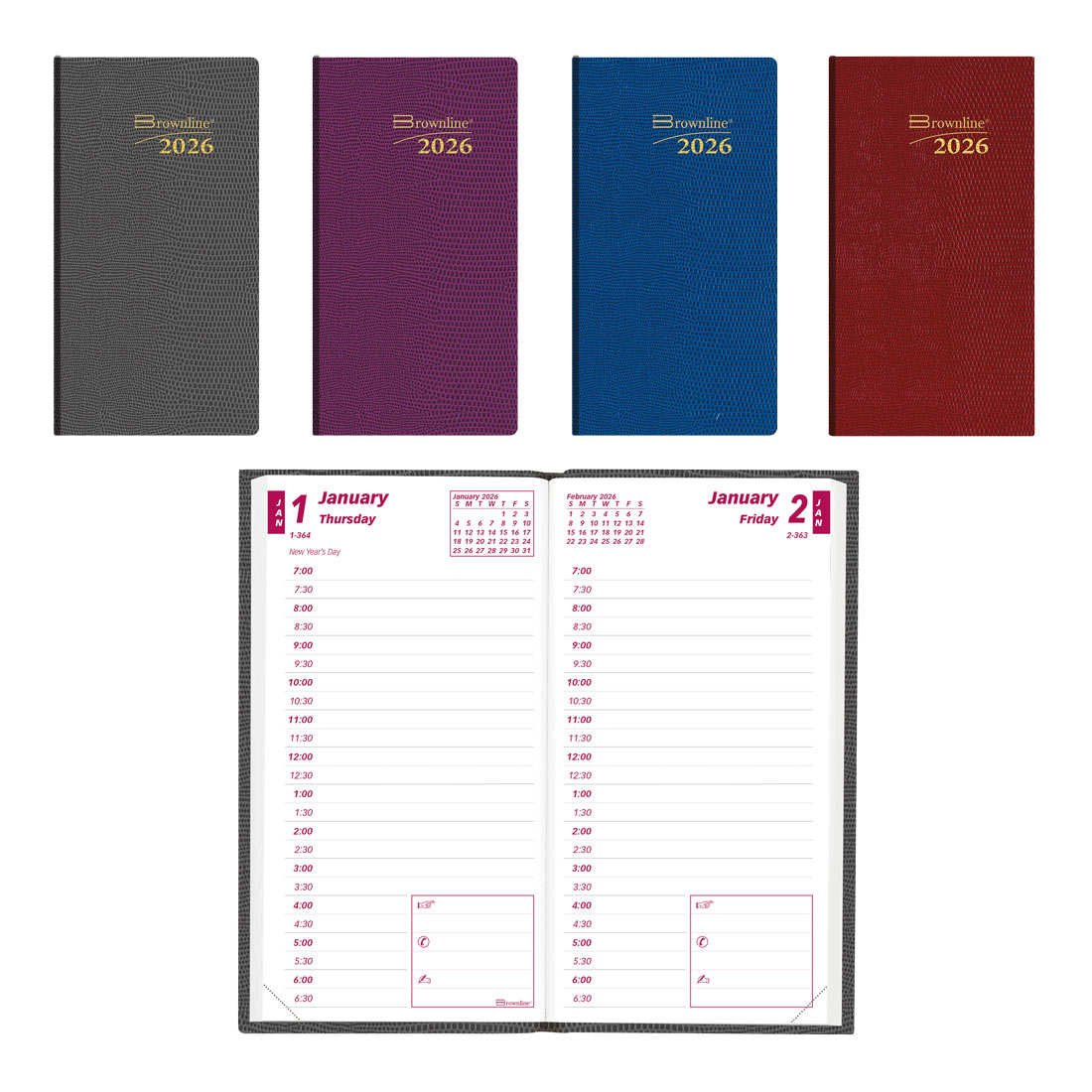 Brownline Daily Pocket Appointment Planner, Assorted Colors, 2026 CB401.ASX-26
