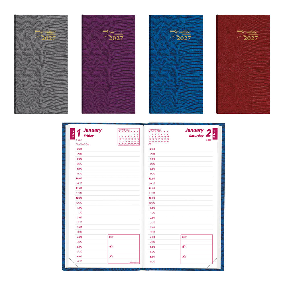 Traditional Daily Appointment Book, 2027, Assorted CB401.ASX-27 Brownline