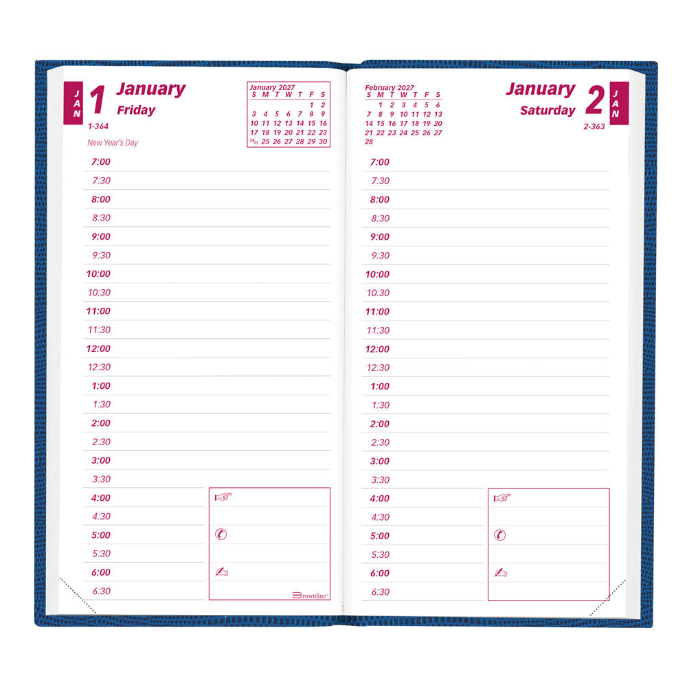 Traditional Daily Appointment Book, 2027, Assorted CB401.ASX-27 Brownline
