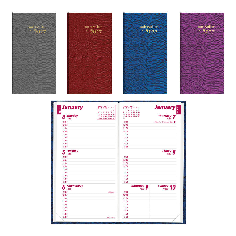 Traditional Weekly Appointment Book, 2027 , Assorted CB403.ASX-27 Brownline