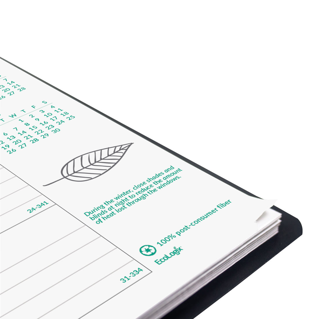 Brownline EcoLogix® Monthly Planner, Black, 2026 CB435W.BLK-26