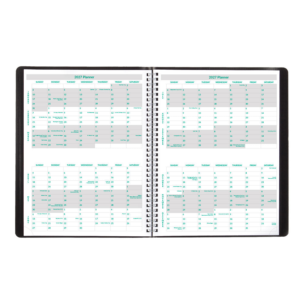 EcoLogix® Monthly Planner, 2027, 14 Months CB435W.BLK-27 Brownline