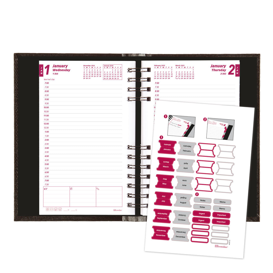 CoilPro Daily Planner 2025, English, CB634C.BLK#color_black