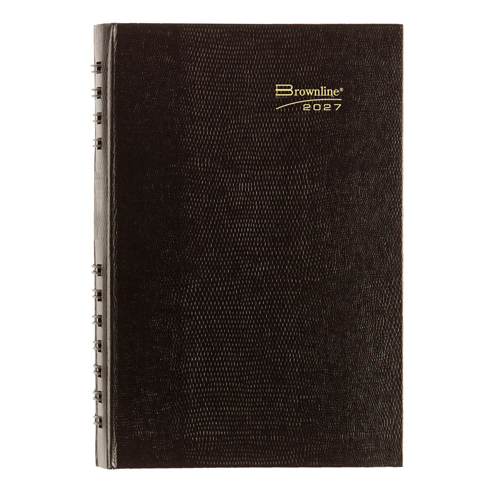 CoilPro™ Daily/Monthly Appointment Book, 2027, Black CB634C.BLK-27 Brownline