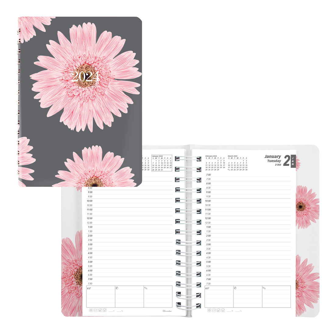 Pink Daisy Daily Planner 2024