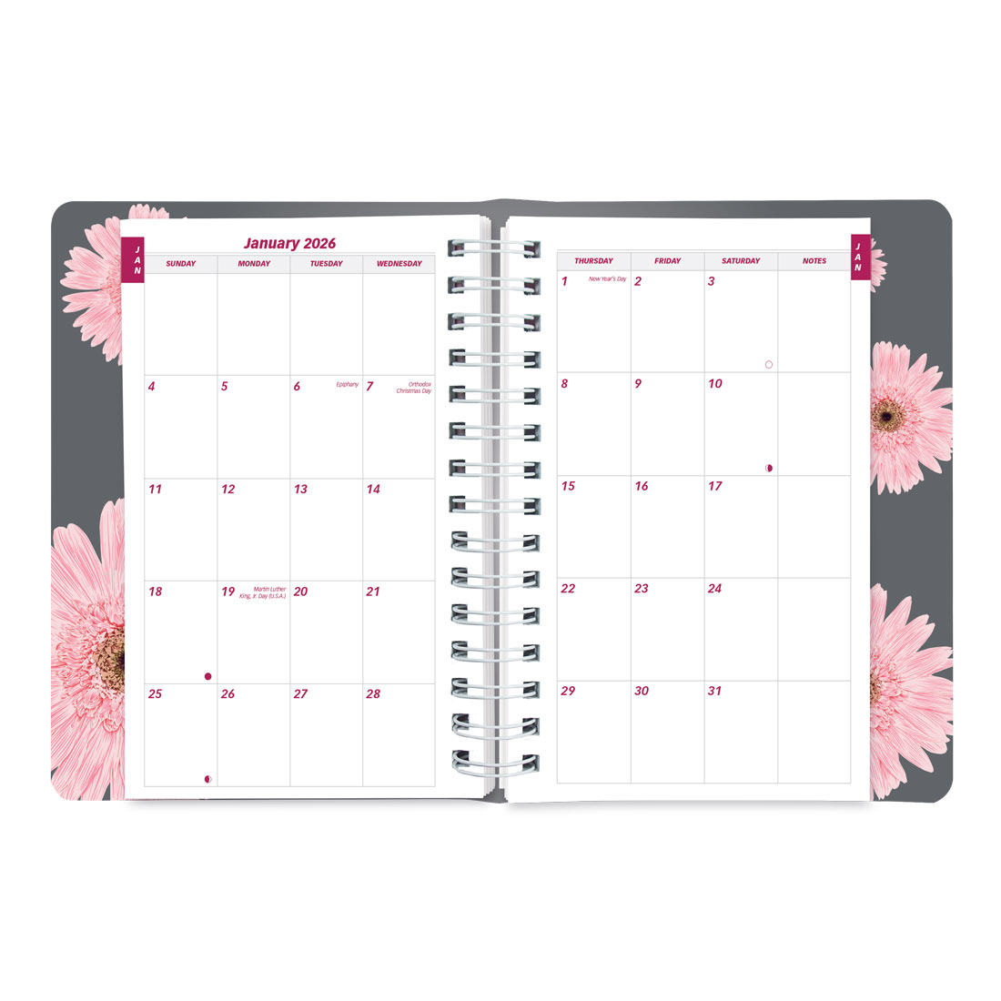 Brownline Pink Daisy Daily Planner, 2026 CB634G.05-26