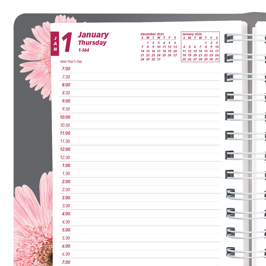 Brownline Pink Daisy Daily Planner, 2026 CB634G.05-26