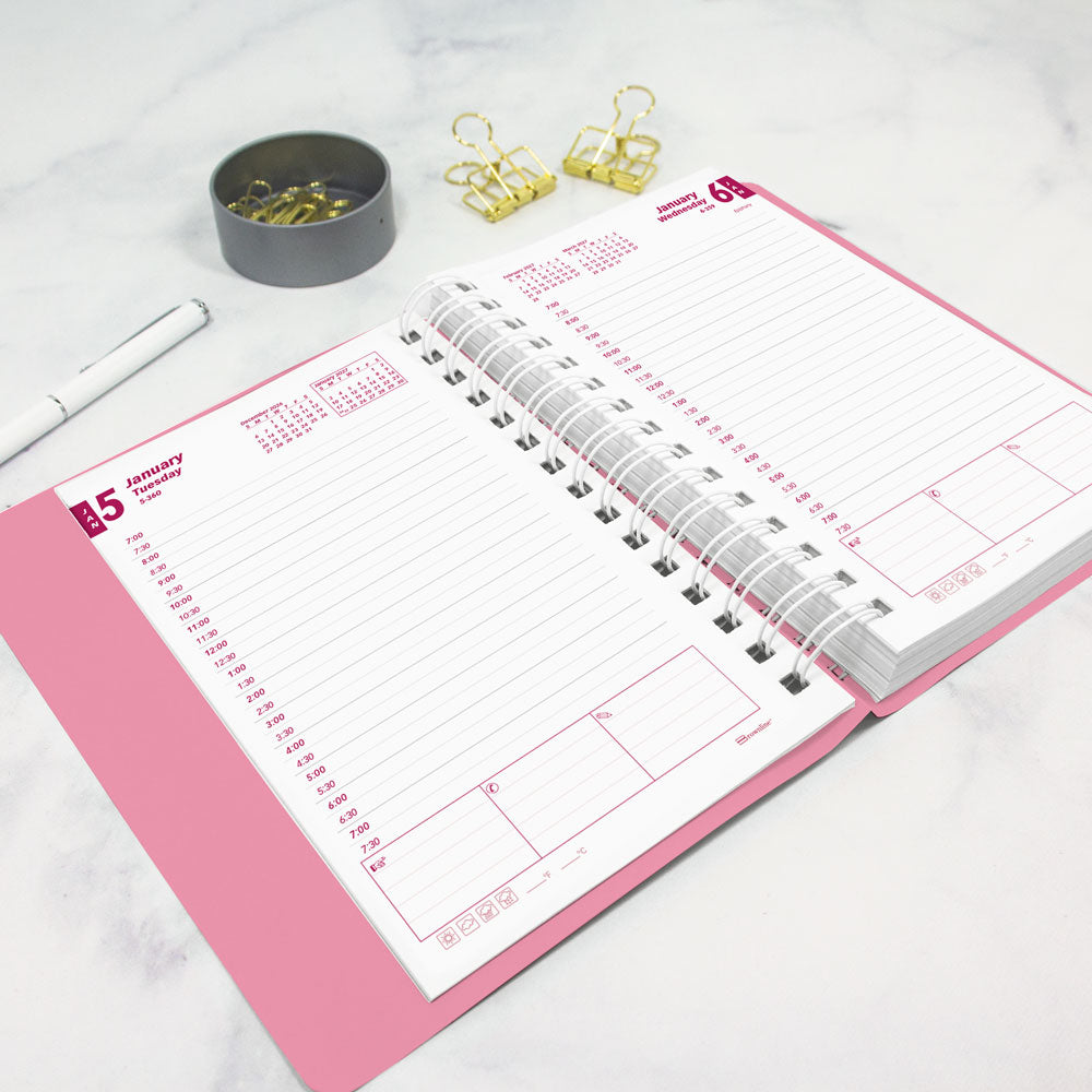 Pink Daily/Monthly Appointment Book, 2027, Pink CB634G.05-27 Brownline