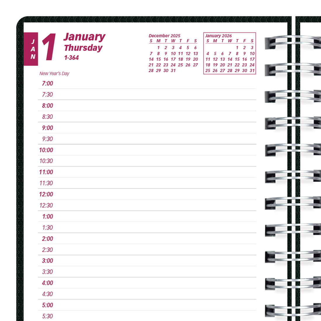 Brownline DuraFlex Daily Planner, 2026 CB634V.BLK-25, CB634V.PUR-25, CB634V.RAS-25 #color_black