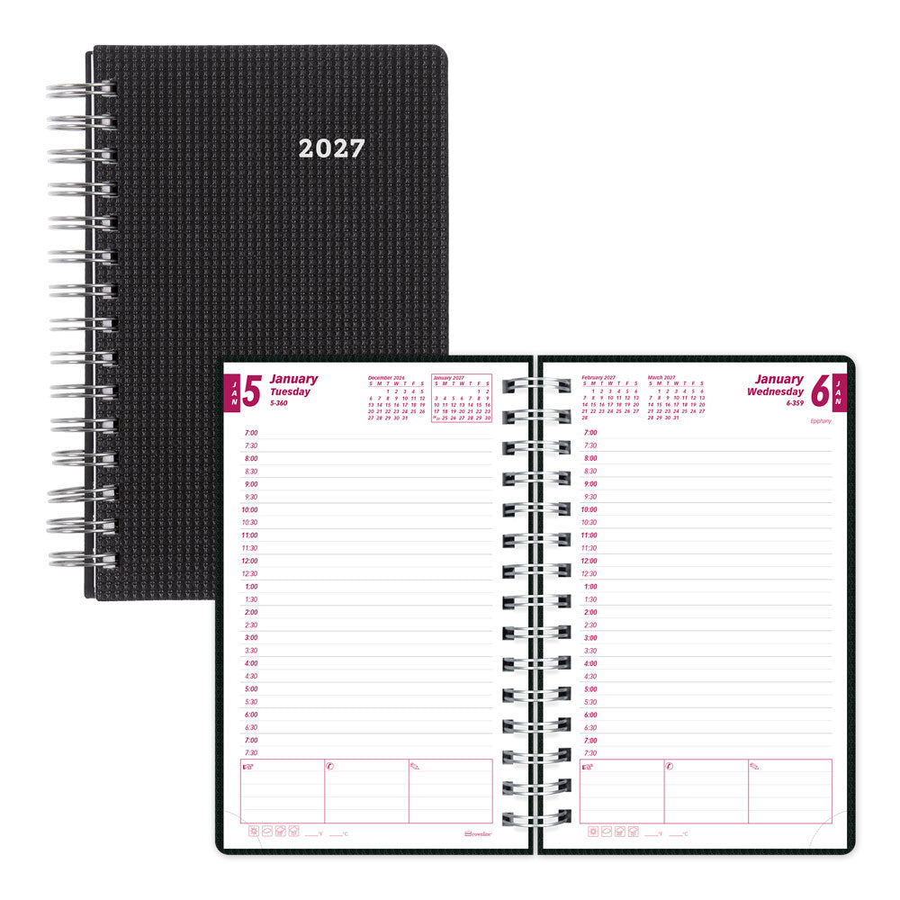 DuraFlex Daily/Monthly Appointment Book, 2027 Black CB634V.BLK-27 Brownline#color_black