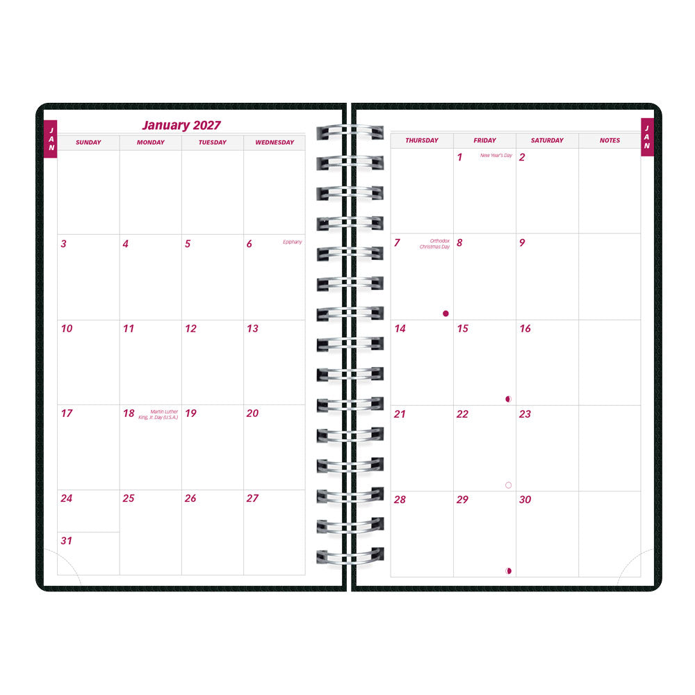 DuraFlex Daily/Monthly Appointment Book, 2027 Black CB634V.BLK-27 Brownline#color_black