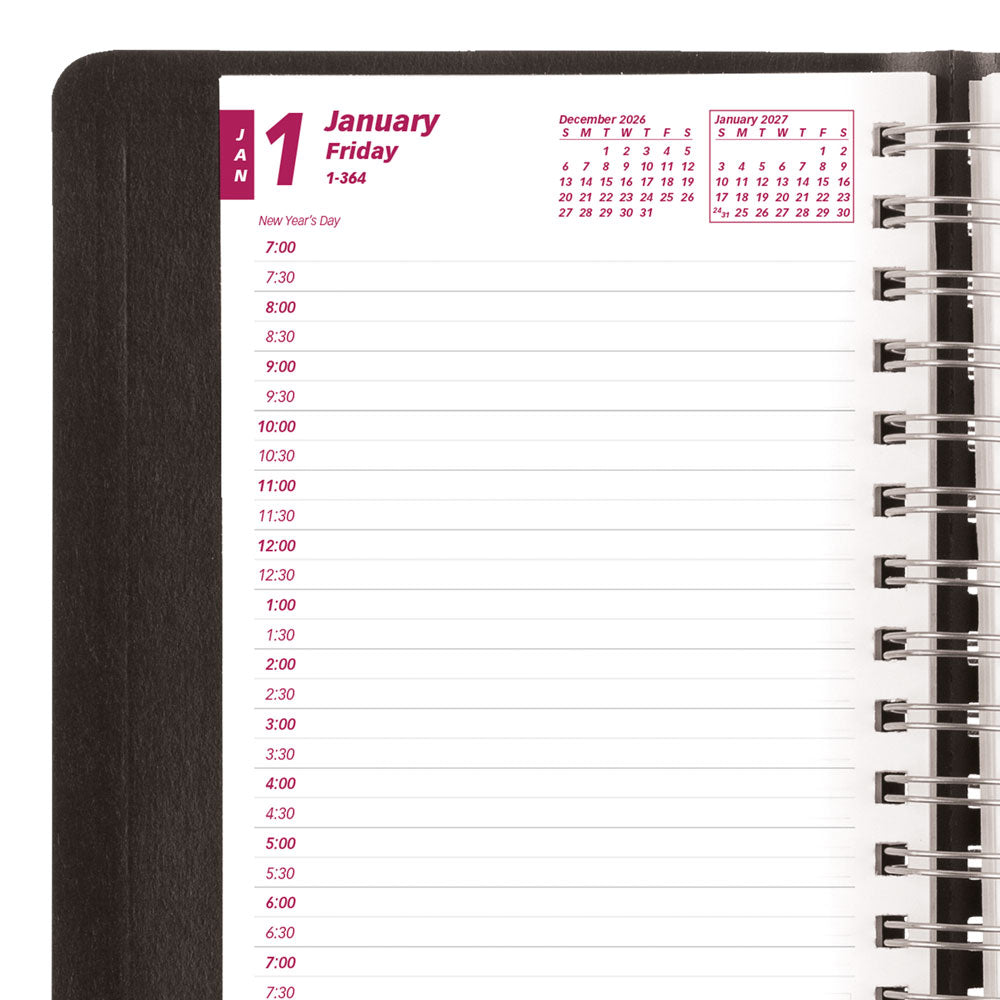 Essential Daily/Monthly Appointment Book, 2027 Black CB634W.BLK-27 Brownline
