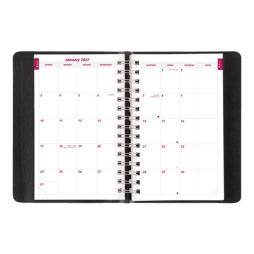 PlannerPlus™ Daily/Monthly Appointment Book, 2027, Black CB634WN.BLK-27 Brownline