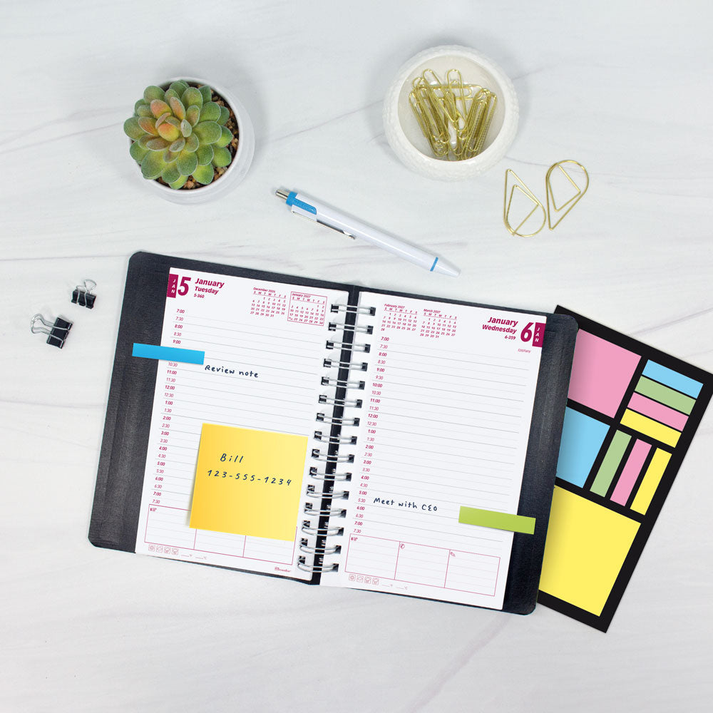 PlannerPlus™ Daily/Monthly Appointment Book, 2027, Black CB634WN.BLK-27 Brownline