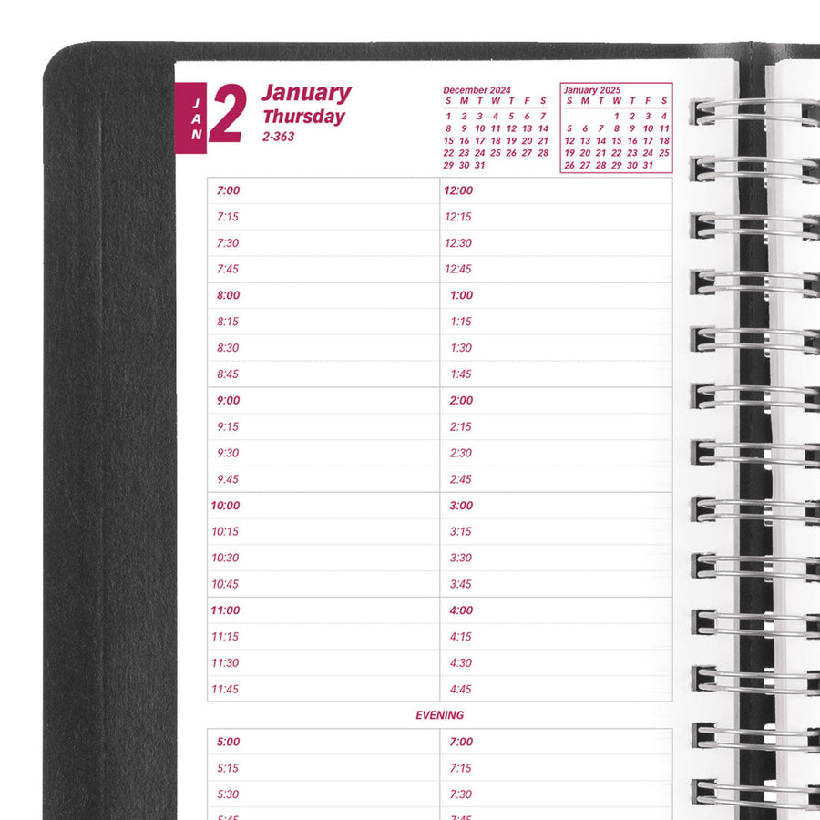 Essential Daily Planner 2025, Black (CB800.BLK25) Brownline