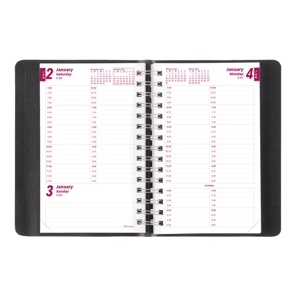 Essential Daily Appointment Book, 2027, Black CB800.BLK-27 Brownline