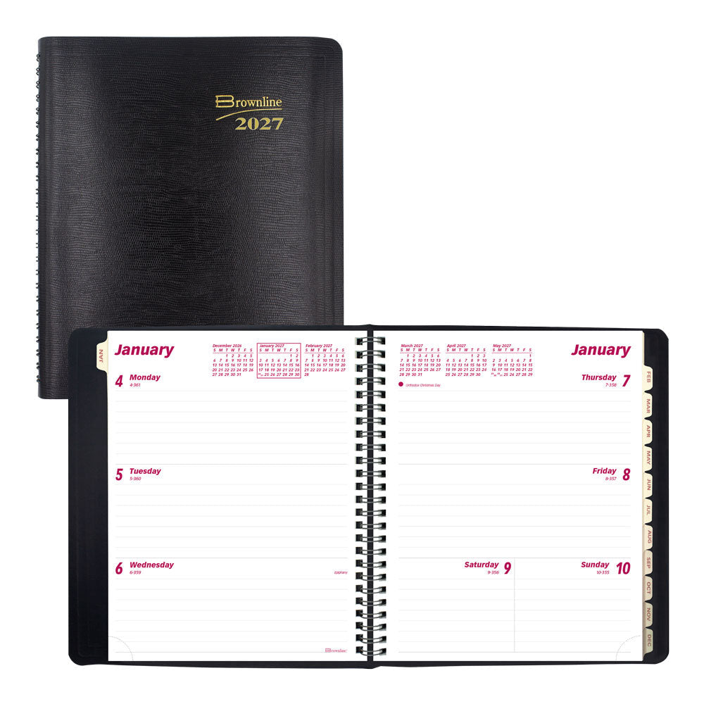 Essential Weekly/Monthly Planner, 2027, Black CB850.BLK-27 Brownline
