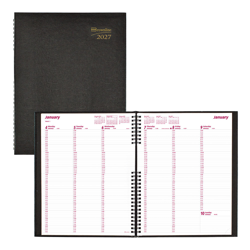 CoilPro™ Weekly Appointment Book, 2027 Black CB950C.BLK-27 Brownline#color_black