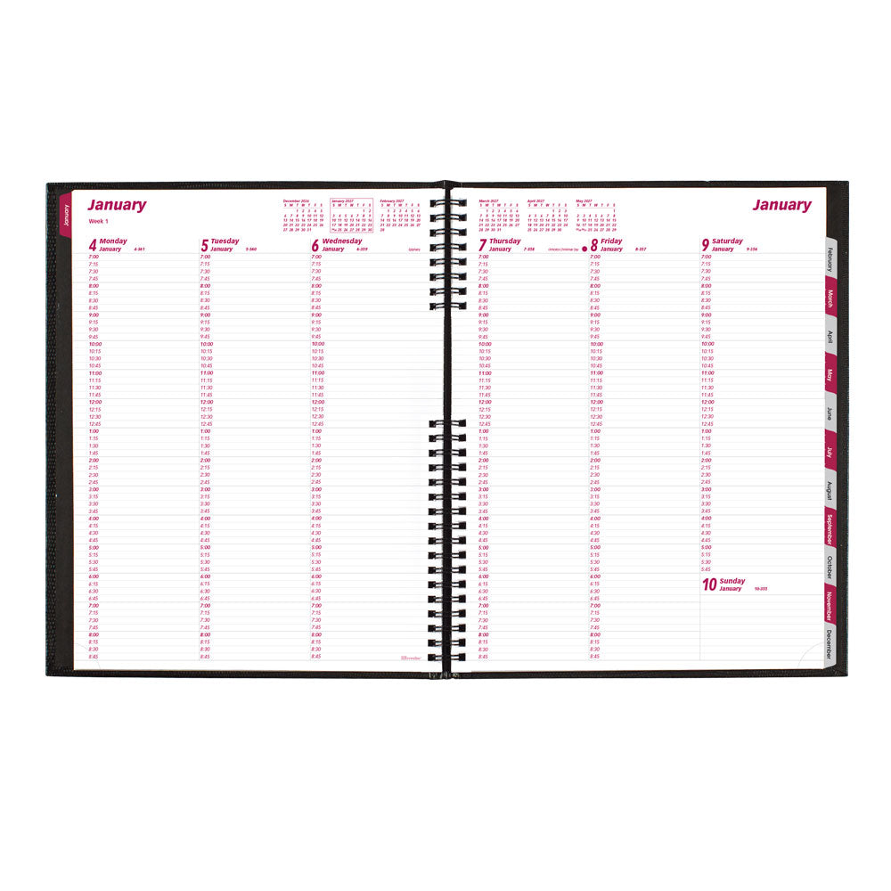 CoilPro™ Weekly Appointment Book, 2027 Black CB950C.BLK-27 Brownline#color_black
