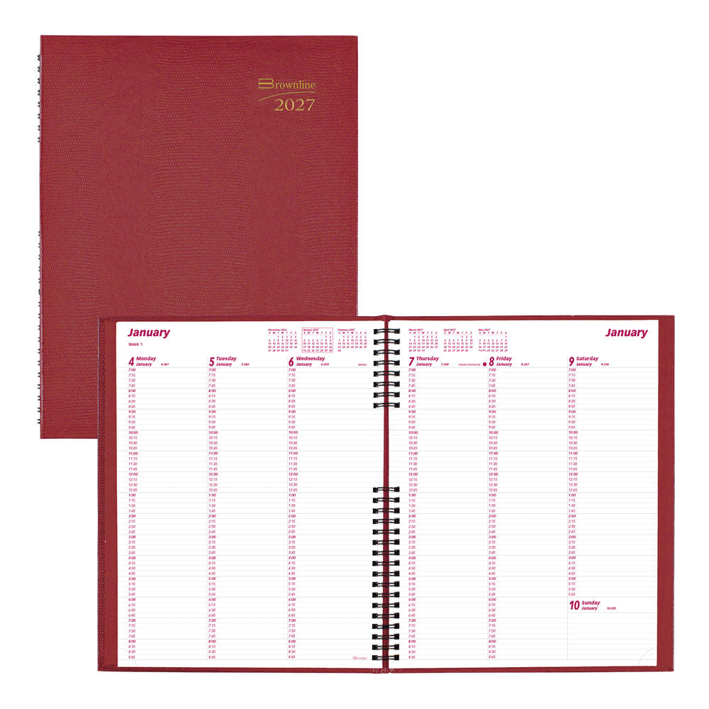 CoilPro™ Weekly Appointment Book, 2027 Bright Red CB950C.RED-27 Brownline#color_bright-red
