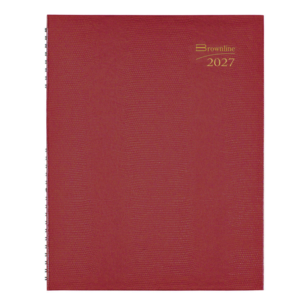 CoilPro™ Weekly Appointment Book, 2027 Bright Red CB950C.RED-27 Brownline#color_bright-red
