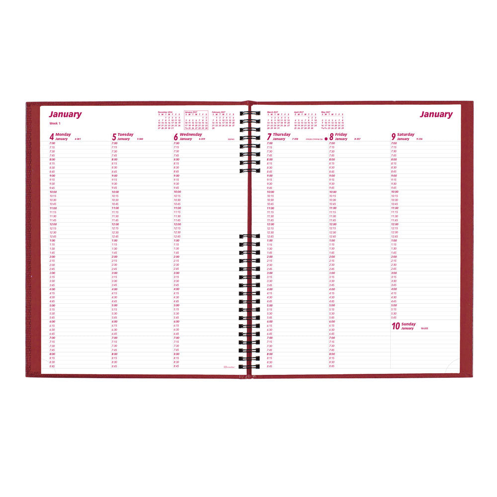 CoilPro™ Weekly Appointment Book, 2027 Bright Red CB950C.RED-27 Brownline#color_bright-red