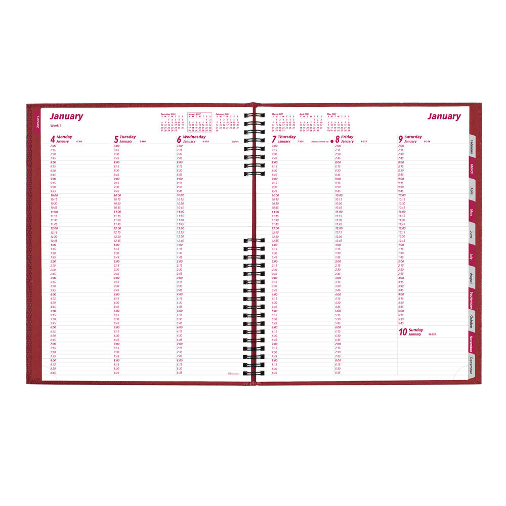 CoilPro™ Weekly Appointment Book, 2027 Bright Red CB950C.RED-27 Brownline#color_bright-red