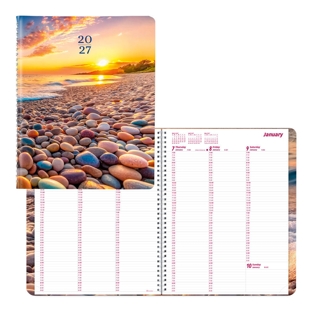 Nature Weekly Appointment Book, 2027 Pebble Beach CB950G.04-27 Brownline#color_pebble-beach