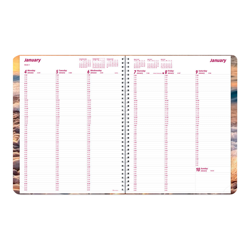 Nature Weekly Appointment Book, 2027 Pebble Beach CB950G.04-27 Brownline#color_pebble-beach
