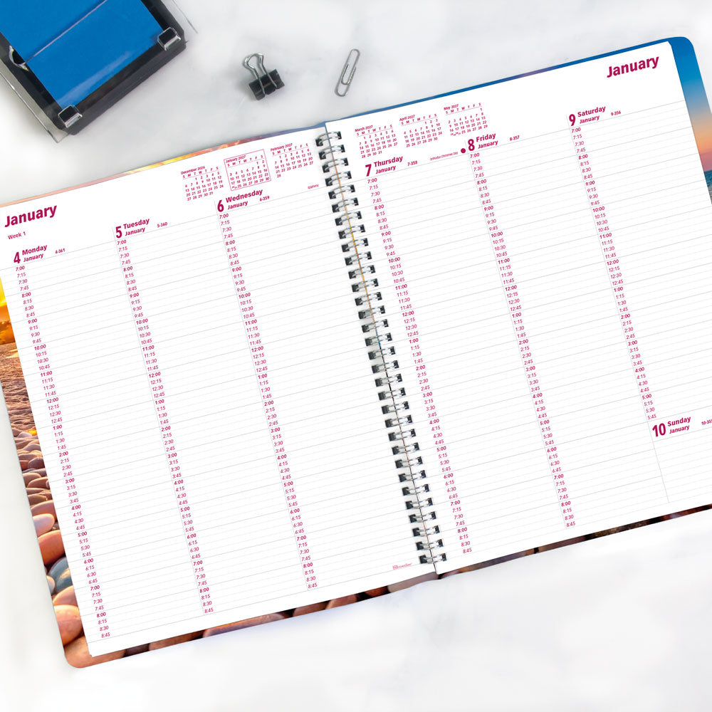 Nature Weekly Appointment Book, 2027 Pebble Beach CB950G.04-27 Brownline#color_pebble-beach