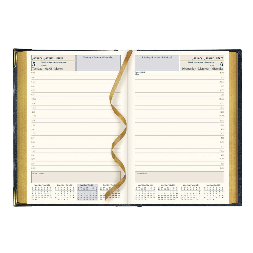 Executive Daily Appointment Book, 2027, Trilingual, Assorted CBE504.ASX-27 Brownline