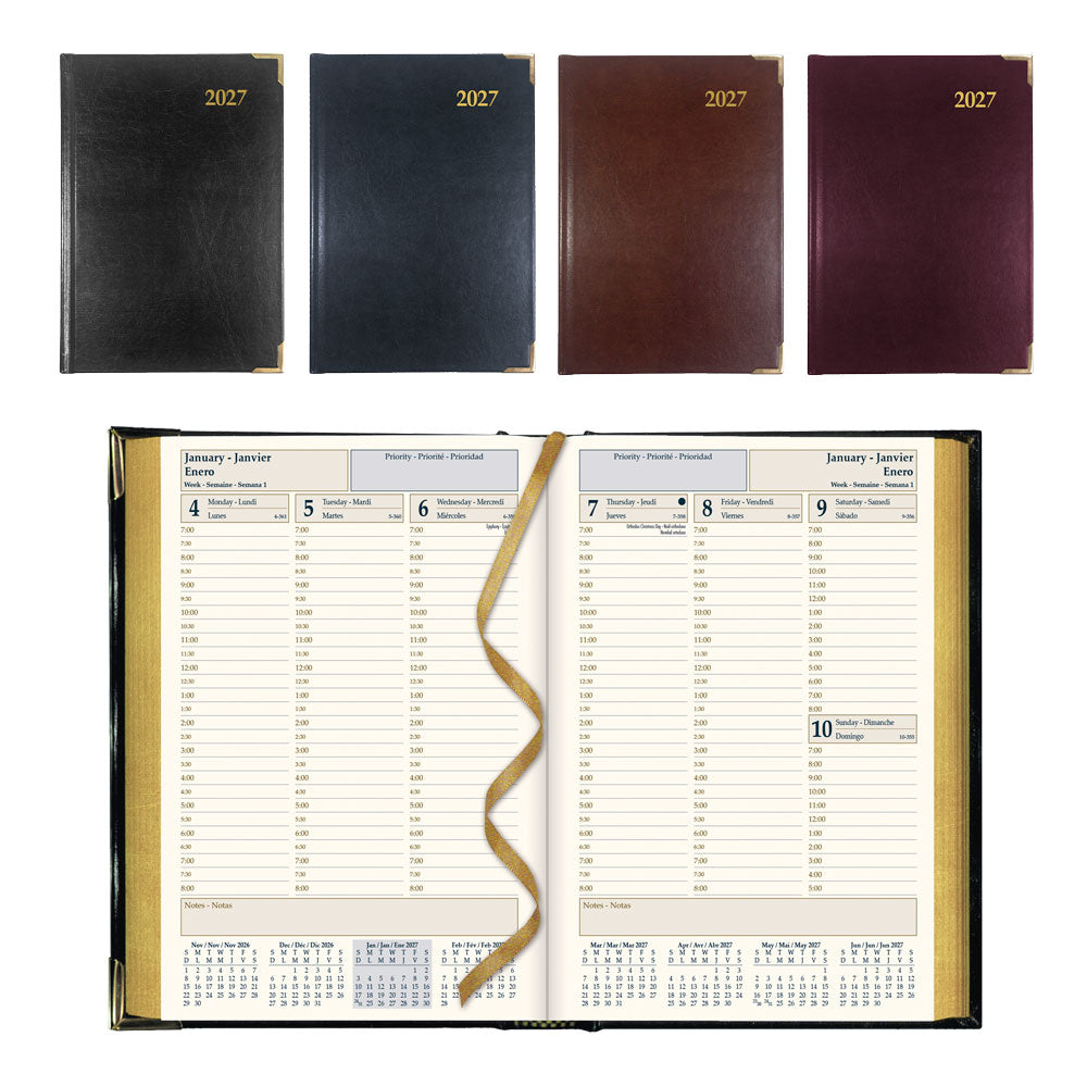 Executive Weekly Appointment Book, 2027, Trilingual, Assorted CBE507.ASX-27 Brownline