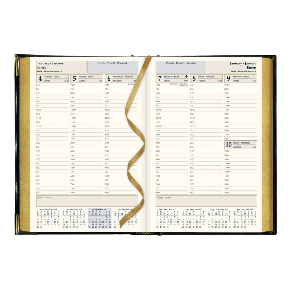 Executive Weekly Appointment Book, 2027, Trilingual, Assorted CBE507.ASX-27 Brownline