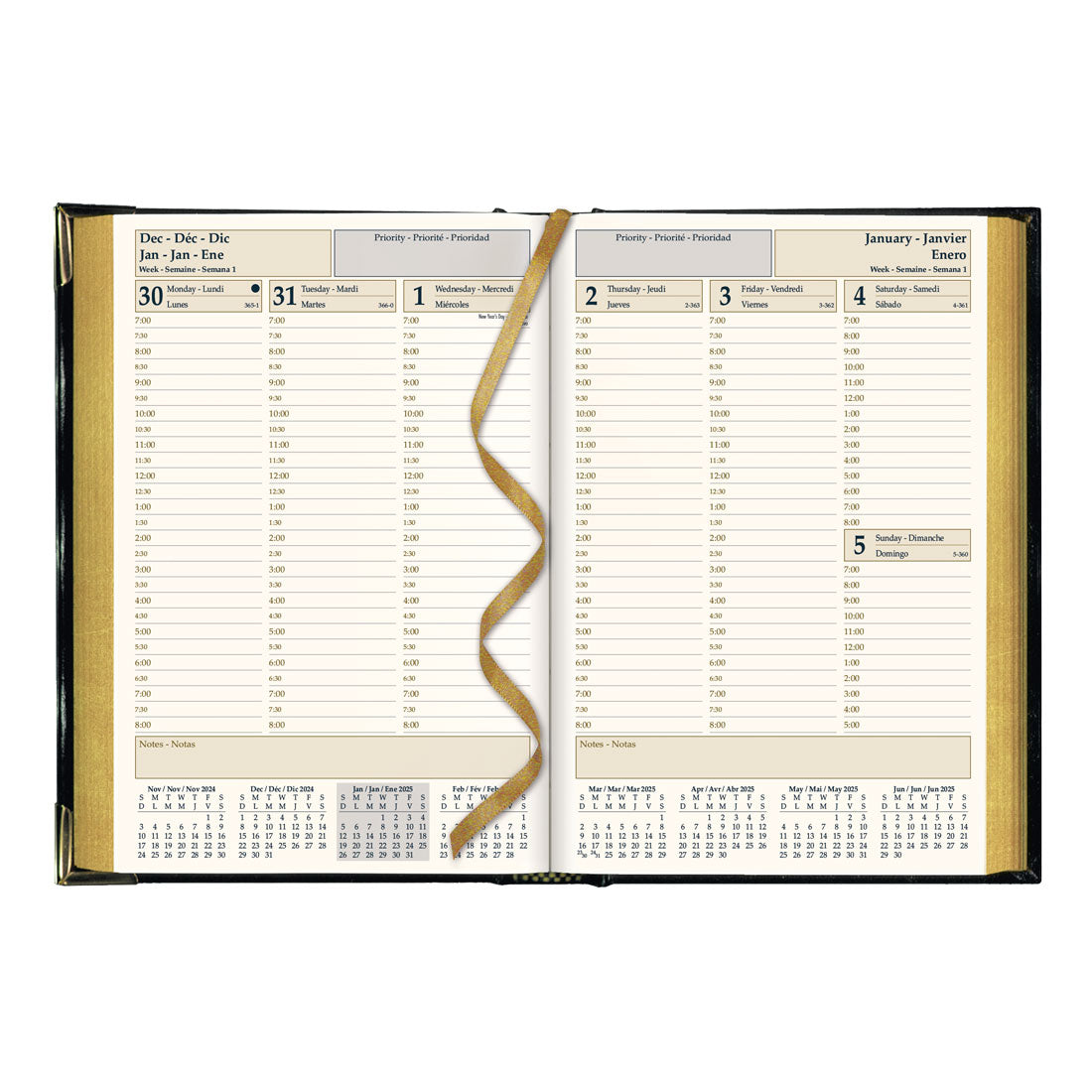 Executive Weekly Planner 2025, Black, CBE507