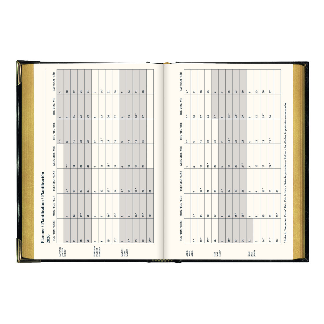 Brownline Executive Weekly Planner, Black, 2026 CBE507-26