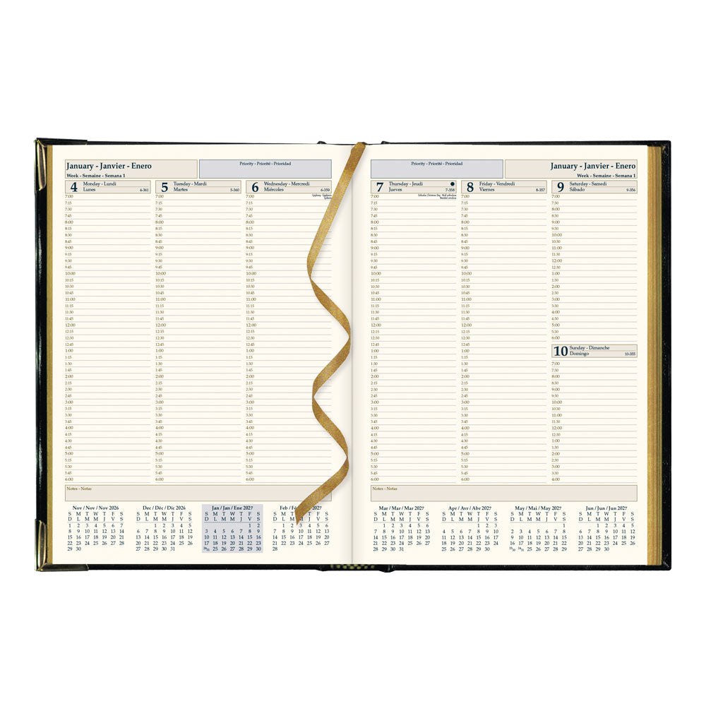 Executive Weekly Appointment Book, 2027, Trilingual, Assorted CBE512.ASX-27 Brownline