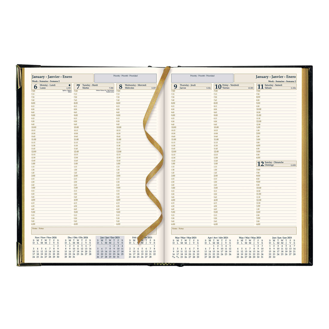 Executive Weekly Planner 2025, Black, CBE512