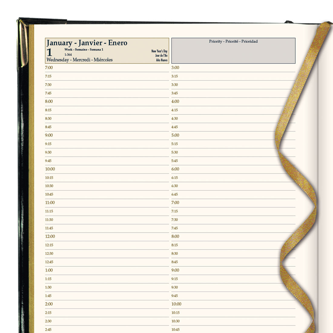 Executive Daily Planner 2025, Black, CBE514