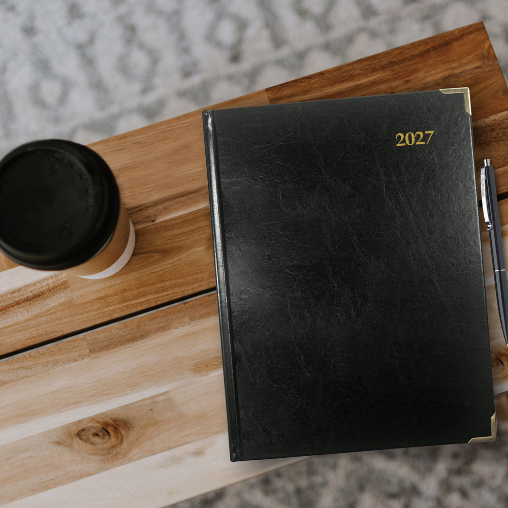 Executive Daily Appointment Book, 2027, Trilingual, Black CBE514-27 Brownline