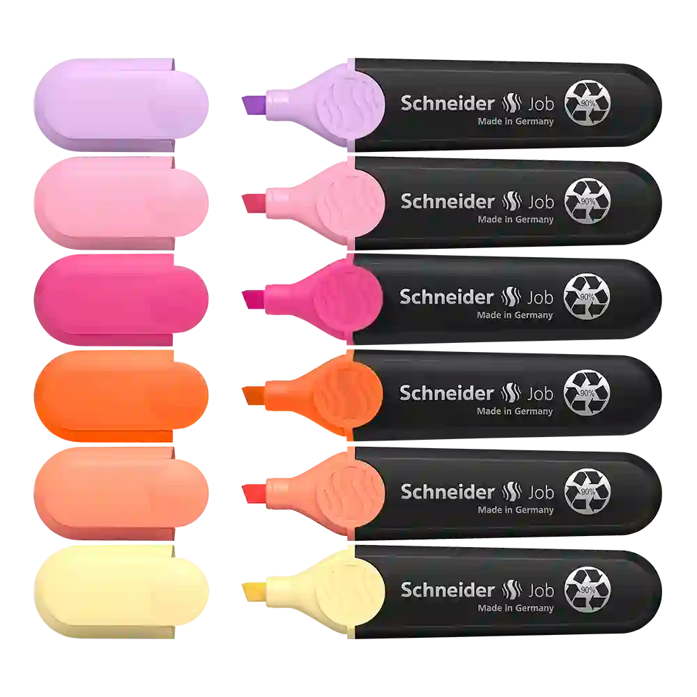 Schneider Job Pastel Highlighters, Sunset Dreams, Wallet 6 pieces - Assorted