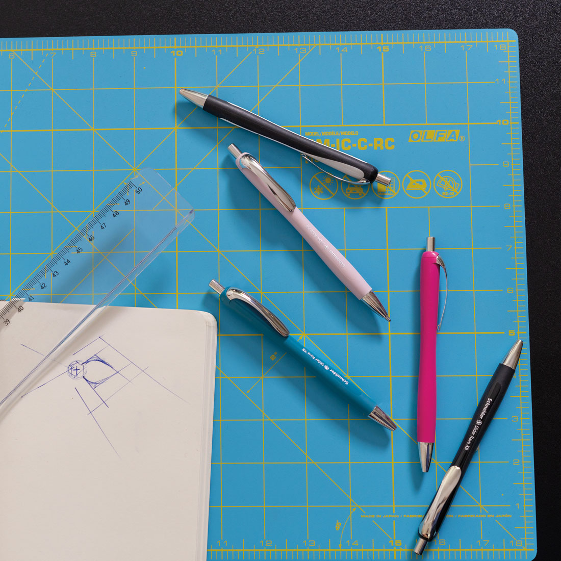 Schneider Rave Retractable Ballpoint Pen XB, Special Limited Edition, Blue Ink, Promo Set of 3 Units + 1 FREE Pen 132564