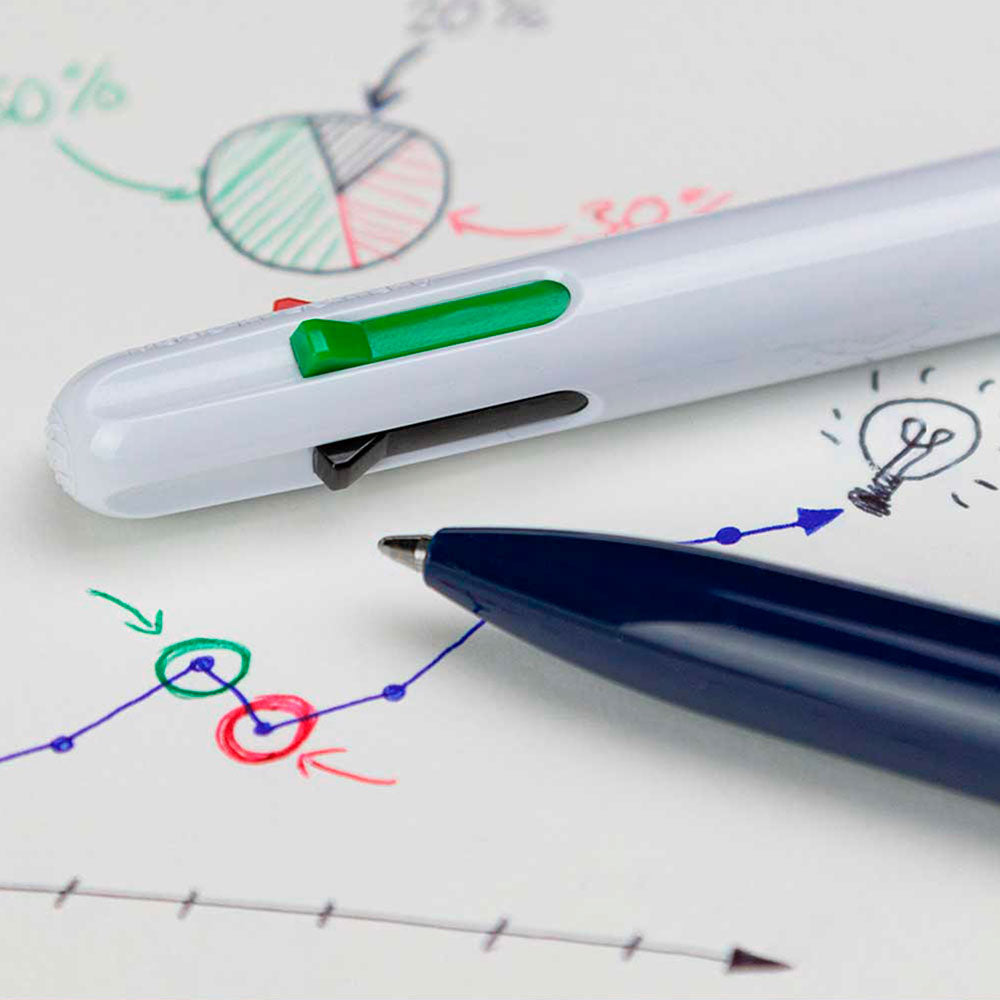 Take 4 Multi 4- Color Ballpoint Pens M, Box of 10 units - Blue