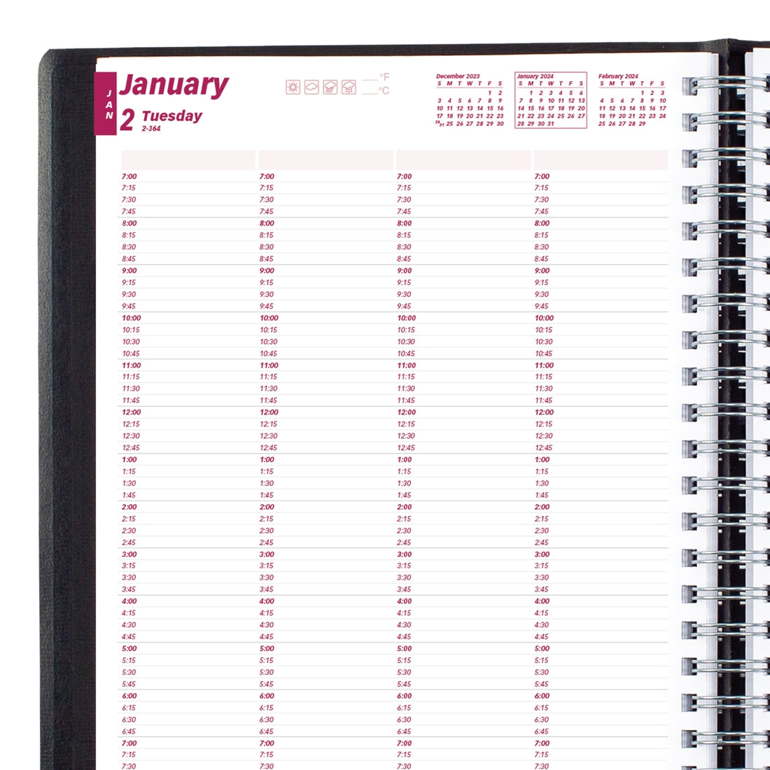 4-Person Daily Appointment Book 2024